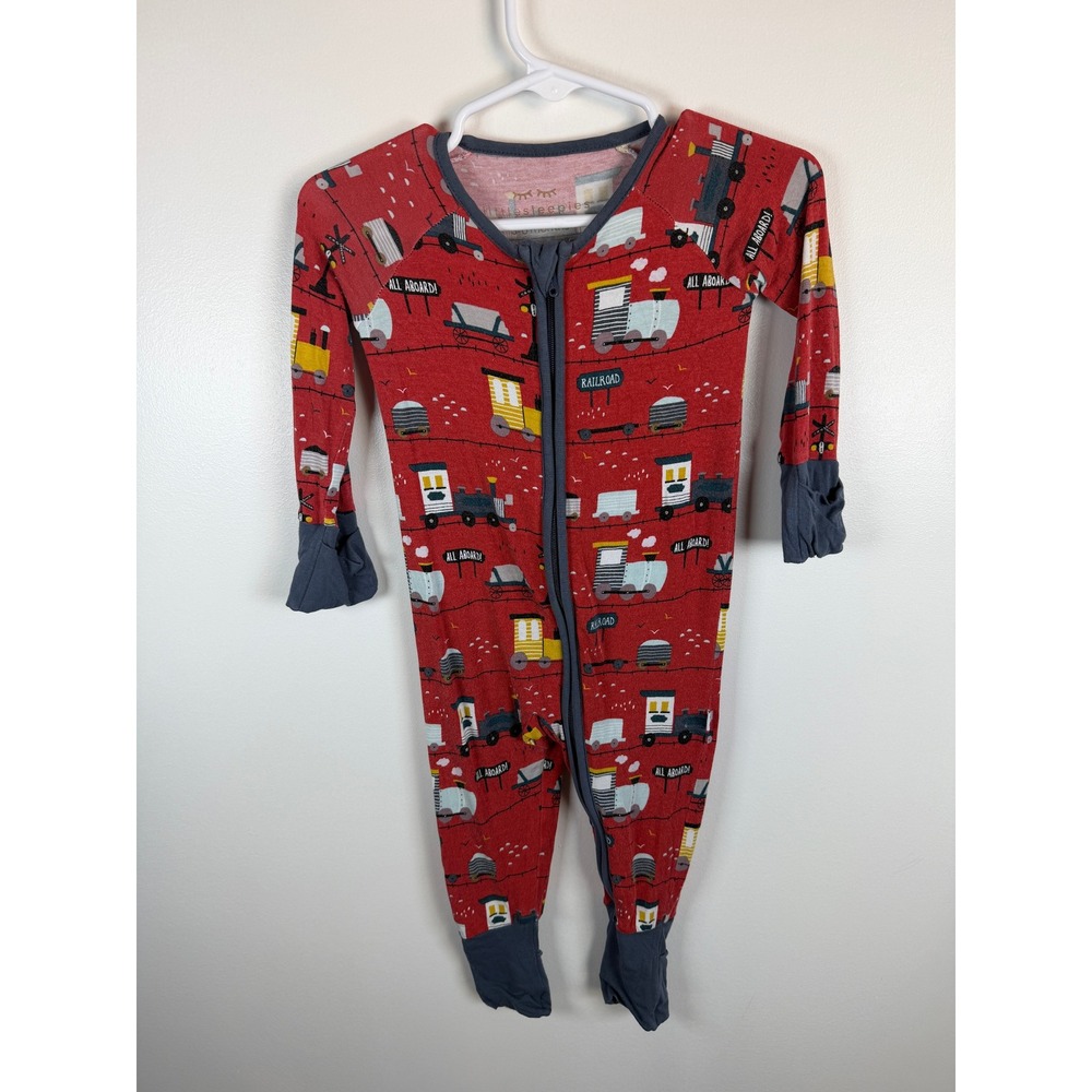 Little Sleepies Trains Bamboo Zippy 3-6 Months